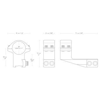 Hawke Extension Ring Mounts 22121 - 9-11mm 1" High 2" Ext Hawke Extension Ring Mounts 22121 - 9-11mm 1" High 2" Ext